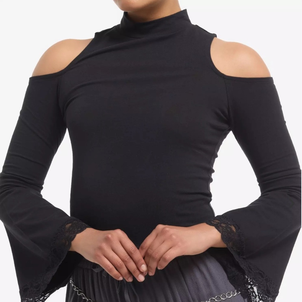 Hot Topic Black Cold Shoulder Blouse
